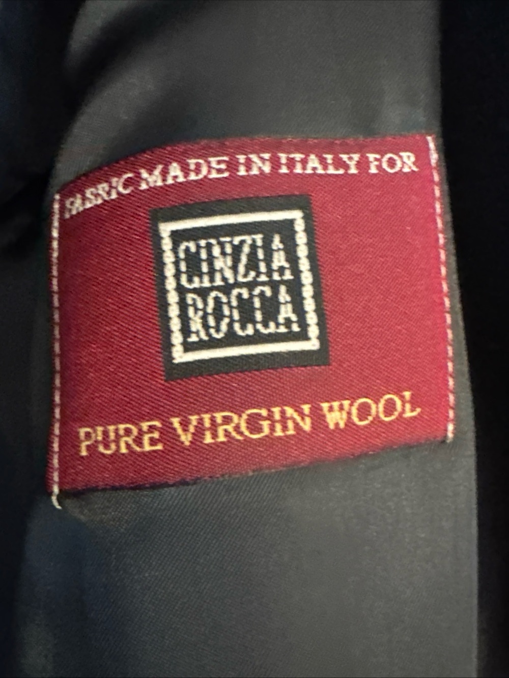 Cinzia Rocca Long Charcoal Wool Lined Coat Chinchilla Trimmed size 14 - Picture 9 of 11
